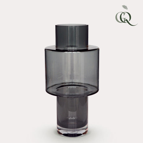 Livraison plante Vase en verre gris - h40cm, Ø20cm