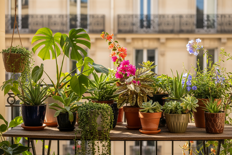 Sortir ses plantes d'intérieur sur le balcon en été : bonne ou mauvaise idée ?