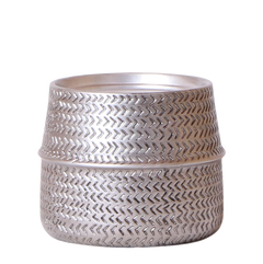 Cache-pot argenté - Ø12cm