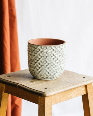 Cache pot - RELIEF BLANC