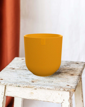 Pot elho Jazz Rond jaune ambré 14 cm