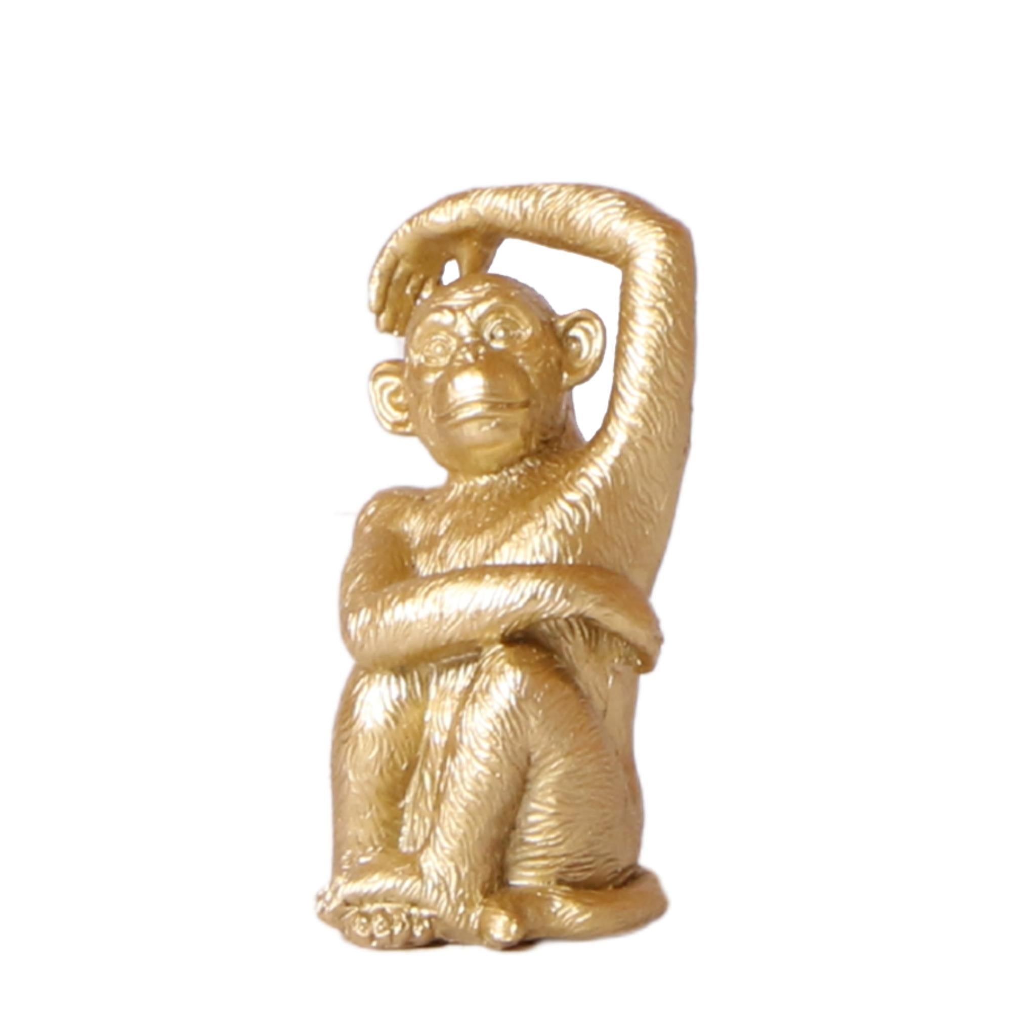 Sculpture Singe En Résine - Déco Bureau Miniature - Léger Et Compact - Ornement Créatif