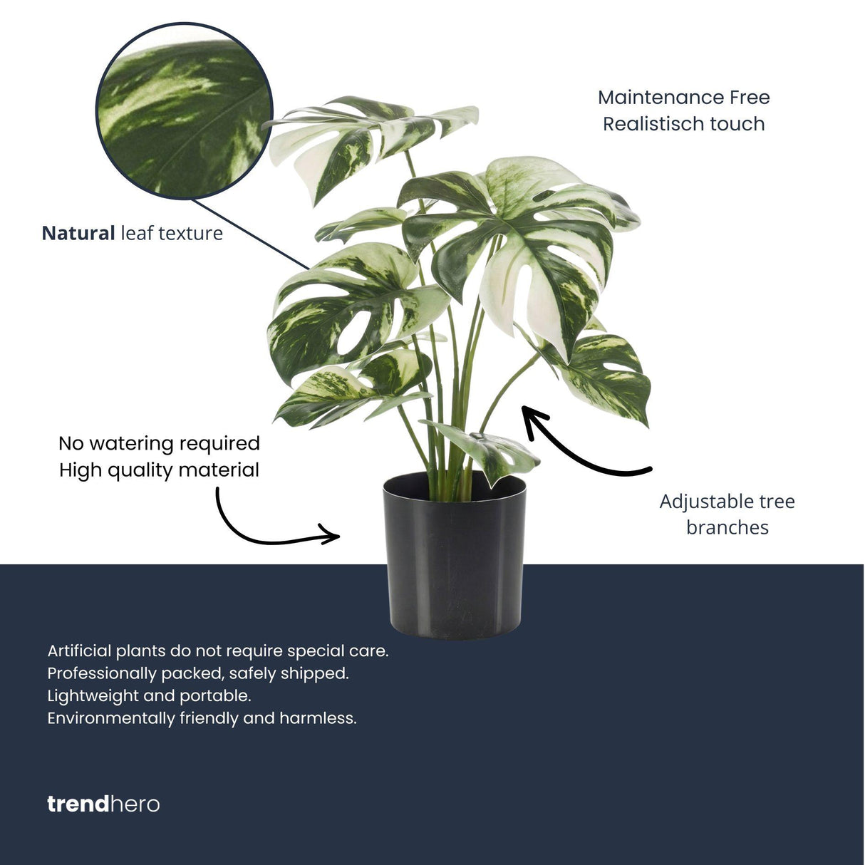Monstera Variegata plante artificielle