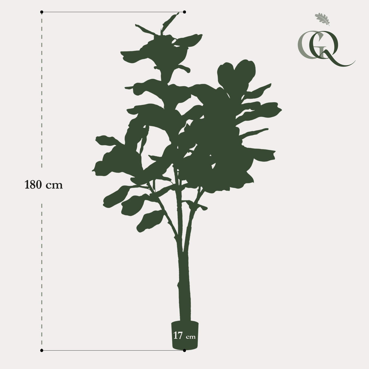 Ficus Lyrata plante artificielle h180cm, Ø17cm
