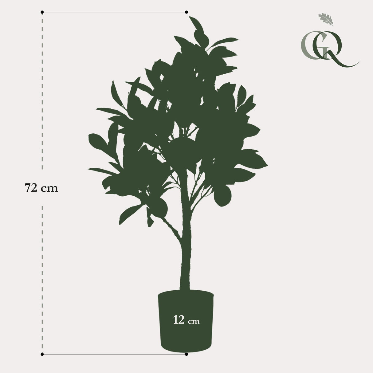 Citronnier plante artificielle - h72cm, Ø12cm