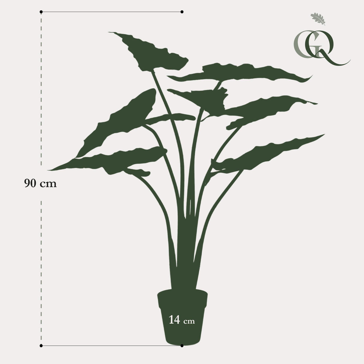 Alocasia plante artificielle - h90cm, Ø14cm