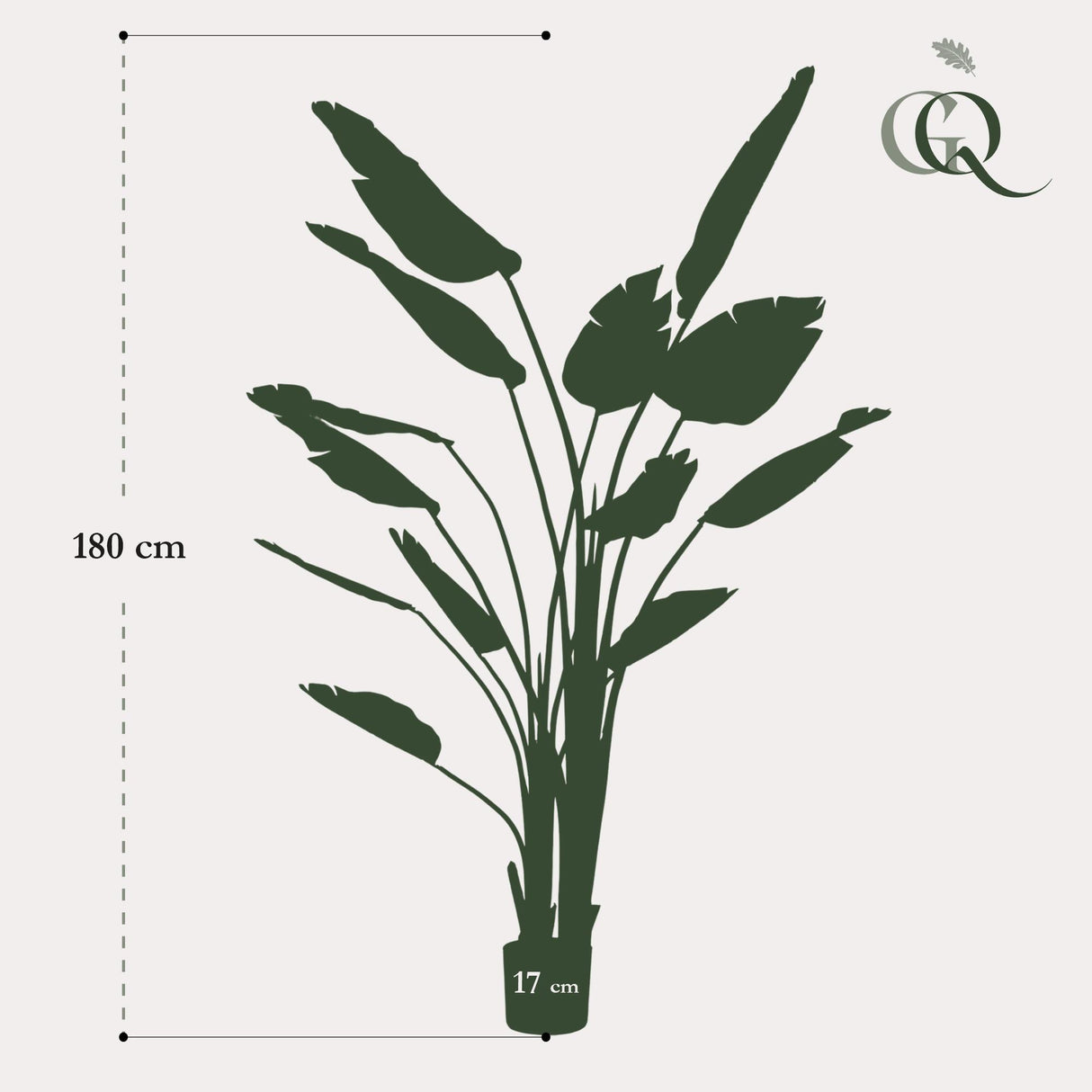 Strelitzia Nicolai plante artificielle - h180cm, Ø17cm