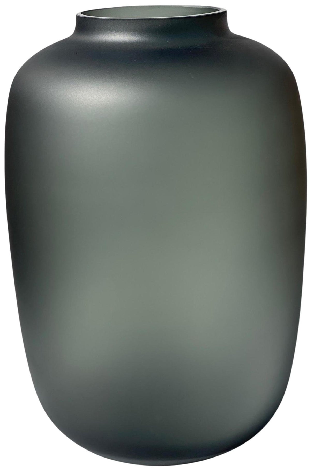 Vase en verre gris satiné - h35cm, Ø25cm