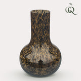 Vase en verre noir et rayures doré - h37cm, Ø25cm
