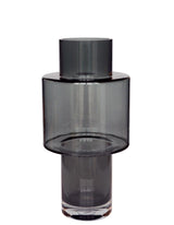 Vase en verre gris - h40cm, Ø20cm